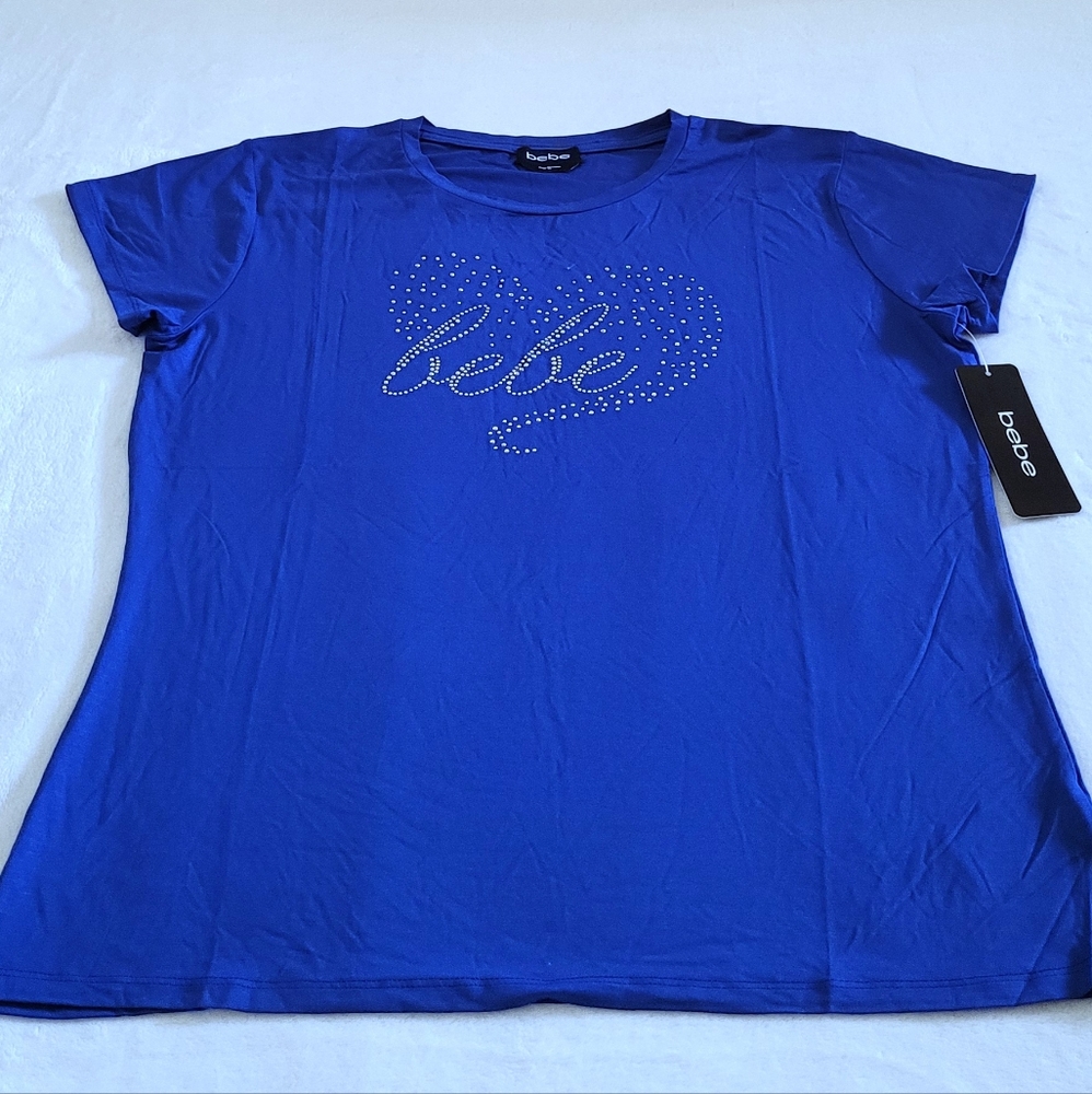 bebe Lopsided Rhinestone💎 Heart❤️ Top - NWT - Picture 12 of 14